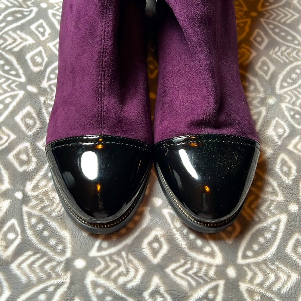 💙Azura 37 Kikapet European Boots. Deep plum,patent toe caps/heels, crystal star. - Picture 3 of 10